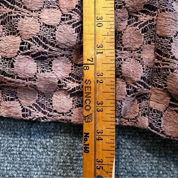 Knitted Dove crochet apron dress SMALL pockets buttons ruffles boho cottagecore - Picture 11 of 11